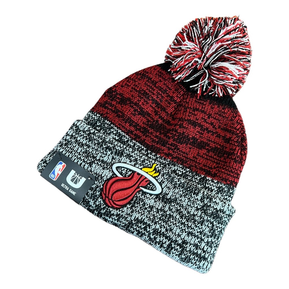 Miami Heat NBA Winter Cap Hat Beanie Official New Warm With Tags Logo Knit Pom